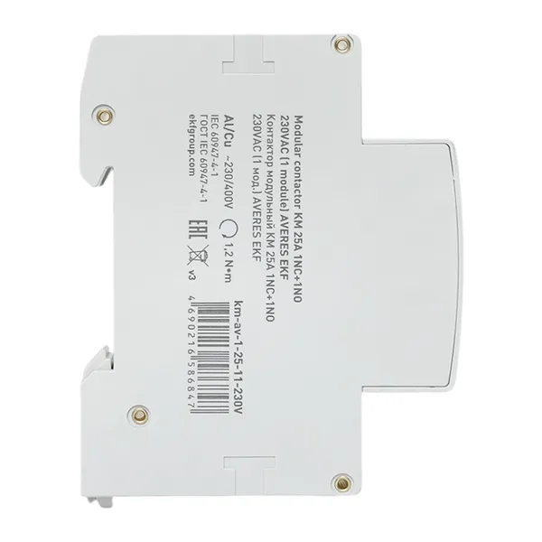Контактор модульный КМ 25А 1NO+1NC 230В АС (1 мод.) AVERES EKF