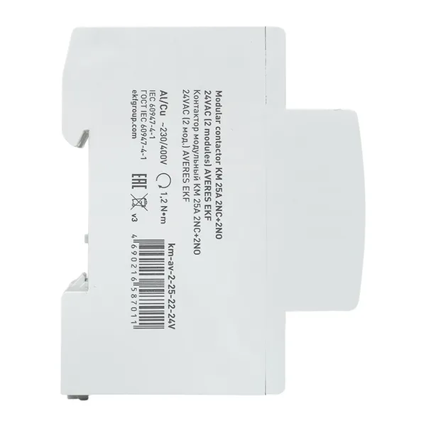 Контактор модульный КМ 25А 2NO+2NC 24В АС (2 мод.) AVERES EKF