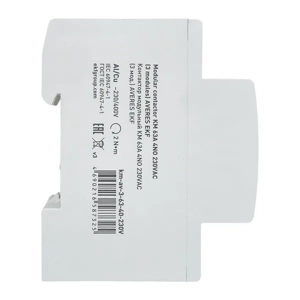Контактор модульный КМ 63А 4NO 230В АС (3 мод.) AVERES EKF