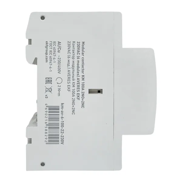 Контактор модульный КМ 100А 2NO+2NC 230В АС (6 мод.) AVERES EKF