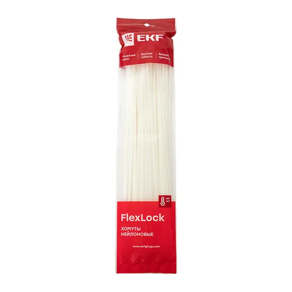 Хомут P6.6 стандартный (б), 4.8×380 (100шт) FlexLock EKF