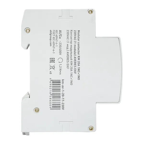 Контактор модульный КМ 20А 1NO+1NC 230В АС (1 мод.) AVERES EKF
