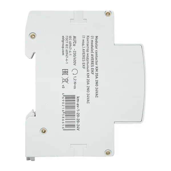 Контактор модульный КМ 20А 2NO 24В АС (1 мод.) AVERES EKF