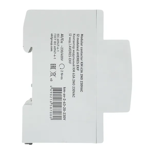 Контактор модульный КМ 63А 2NO 230В АС (2 мод.) AVERES EKF