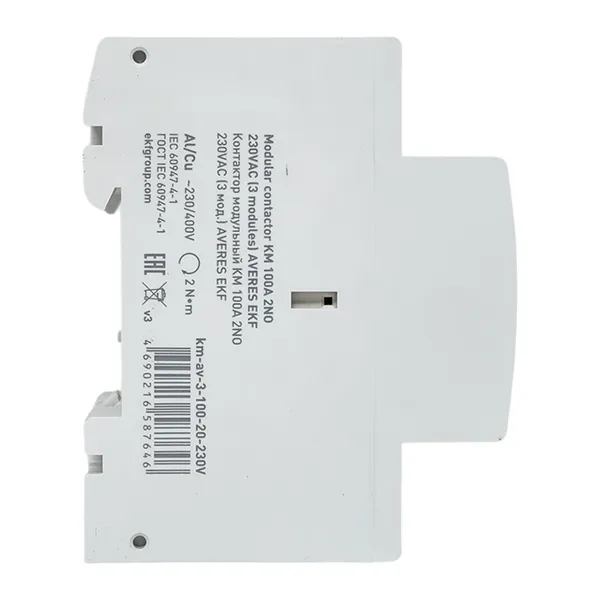 Контактор модульный КМ 100А 2NO 230В АС (3 мод.) AVERES EKF
