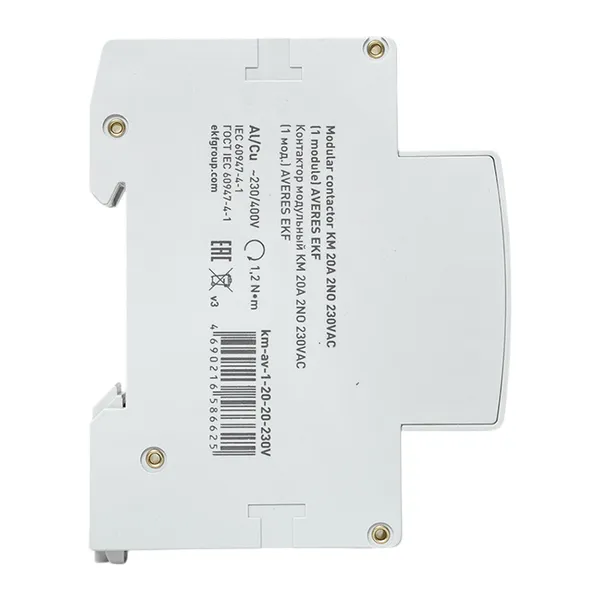 Контактор модульный КМ 20А 2NO 230В АС (1 мод.) AVERES EKF