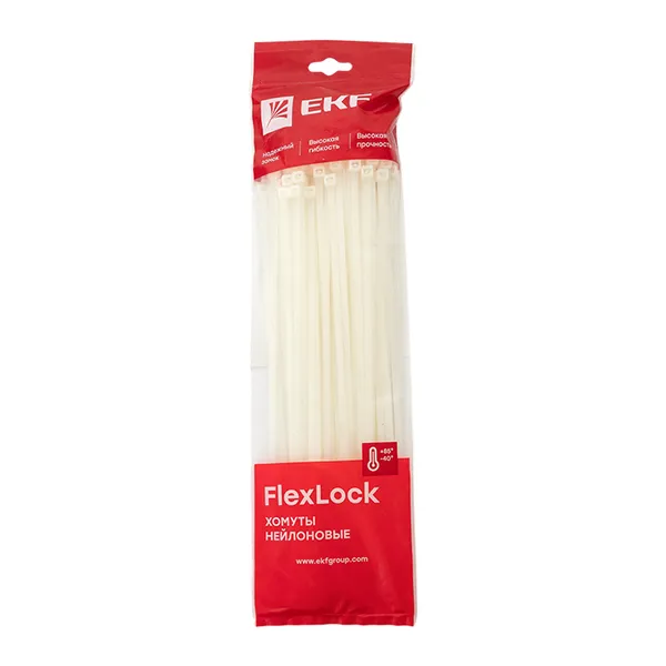 Хомут P6.6 стандартный (б), 4.8×300 (100шт) FlexLock EKF