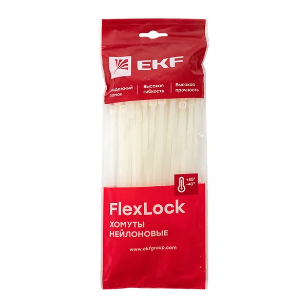 Хомут P6.6 стандартный (б), 4.8×250 (100шт) FlexLock EKF