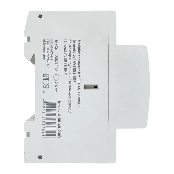 Контактор модульный КМ 80А 4NO 230В АС (6 мод.) AVERES EKF