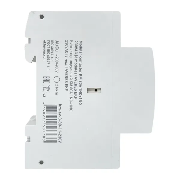 Контактор модульный КМ 80А 1NO+1NC 230В АС (3 мод.) AVERES EKF