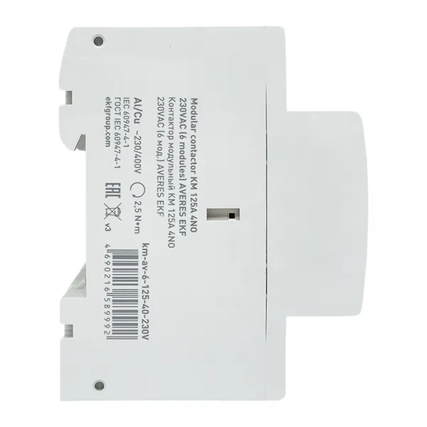 Контактор модульный КМ 125А 4NO 230В АС (6 мод.) AVERES EKF