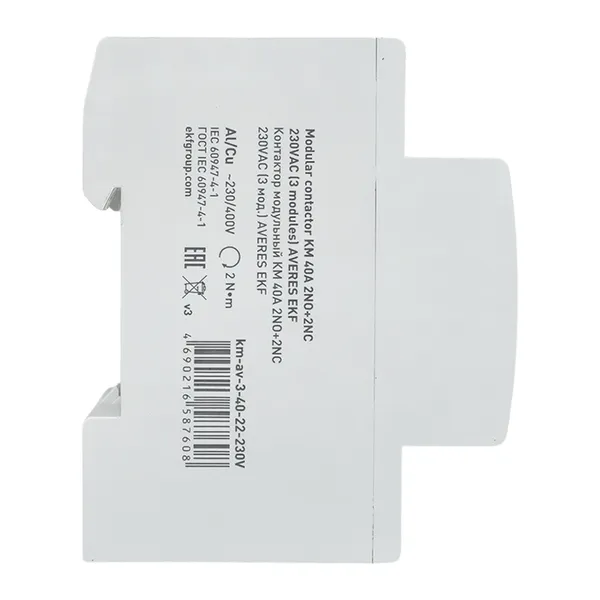 Контактор модульный КМ 40А 2NO+2NC 230В АС (3 мод.) AVERES EKF