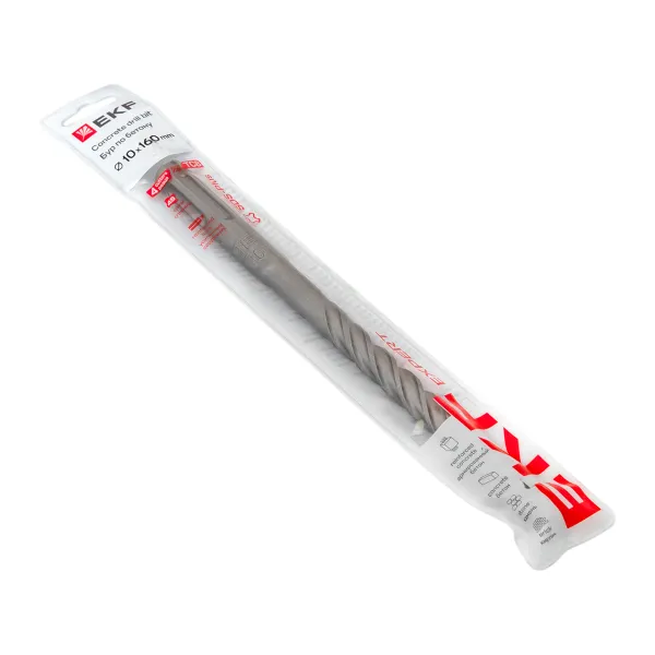 Бур по бетону SDS-plus 10×160 мм (4 резца) (4S спираль) EKF Expert