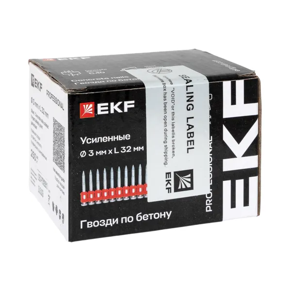 Кованые гвозди по бетону, металлу Bullet Type диаметр 3 мм длина 32 мм, цинкование (250 шт.) EKF