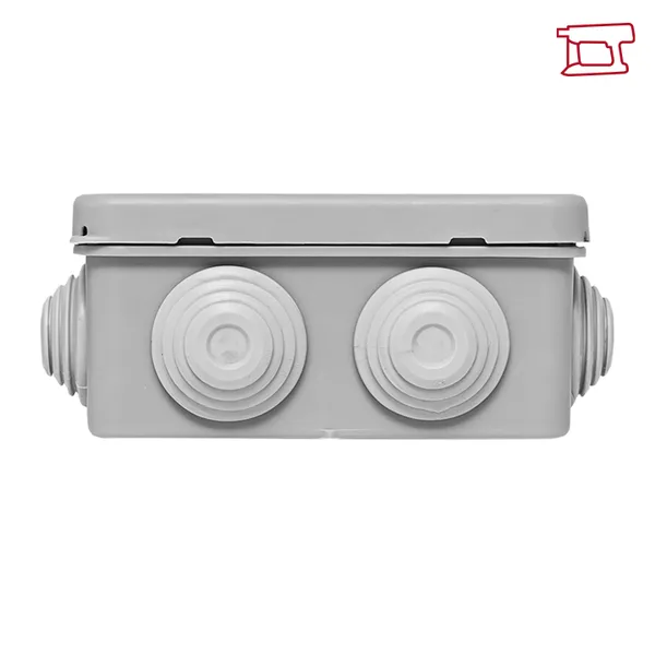 Коробка распределительная КМР-030-031 с крышкой (85x85x40) для прямого монтажа 8 мембр. вводов серая IP55 розн. стикер EKF