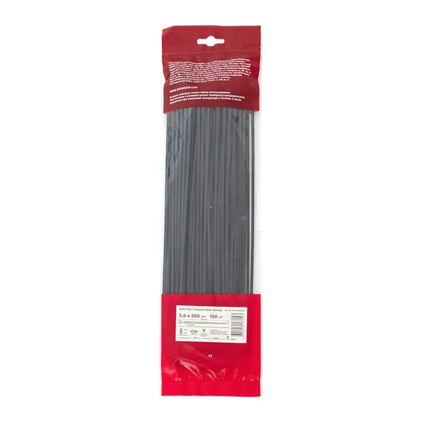 Хомут P6.6 стандартный (ч), 3.6×300 (100шт) FlexLock EKF