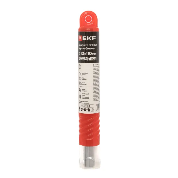 Бур по бетону SDS-plus 10×110 мм (4 резца) EKF Professional