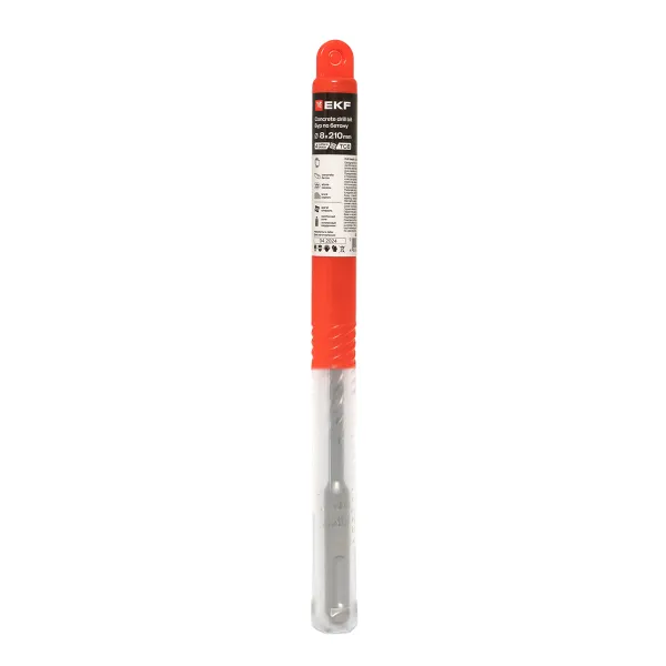 Бур по бетону SDS-plus 8×210 мм (4 резца) EKF Professional