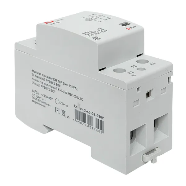 Контактор модульный КМ 40А 2NC 230В АС (2 мод.) AVERES EKF