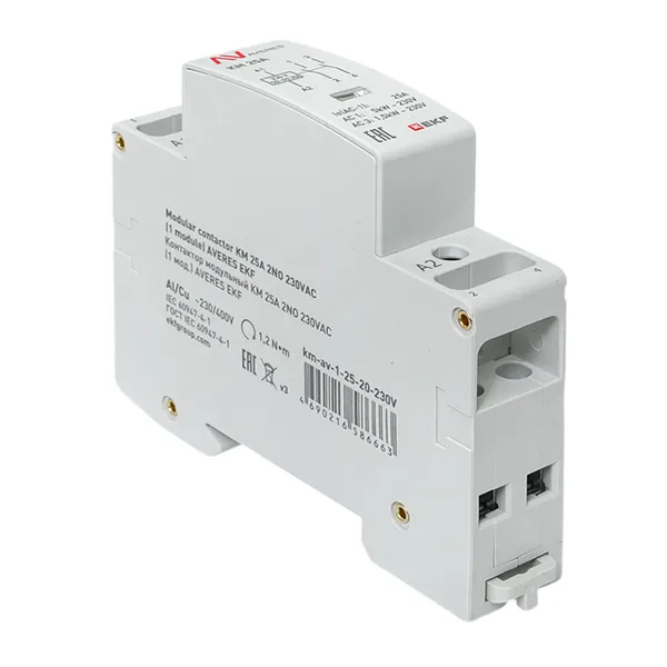 Контактор модульный КМ 25А 2NO 230В АС (1 мод.) AVERES EKF