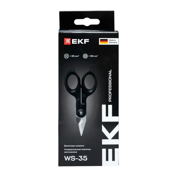 Универсальные ножницы монтажника в пластиковом чехле WS-35 EKF Professional