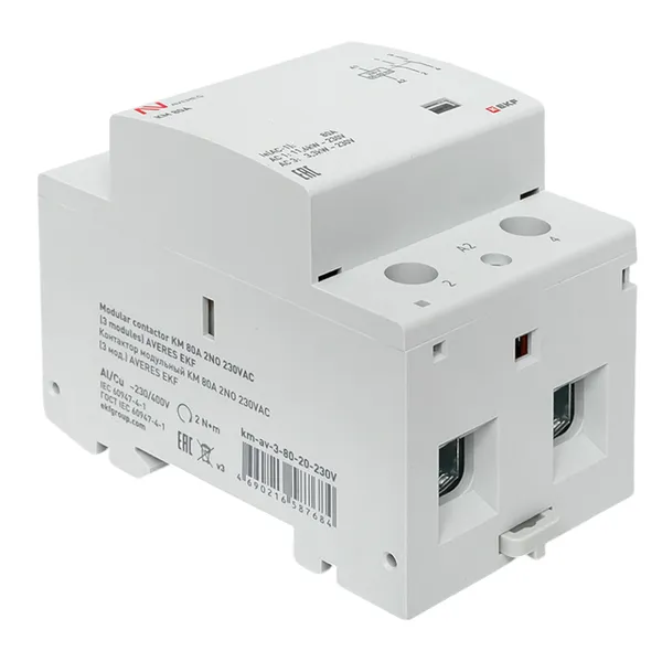 Контактор модульный КМ 80А 2NO 230В АС (3 мод.) AVERES EKF