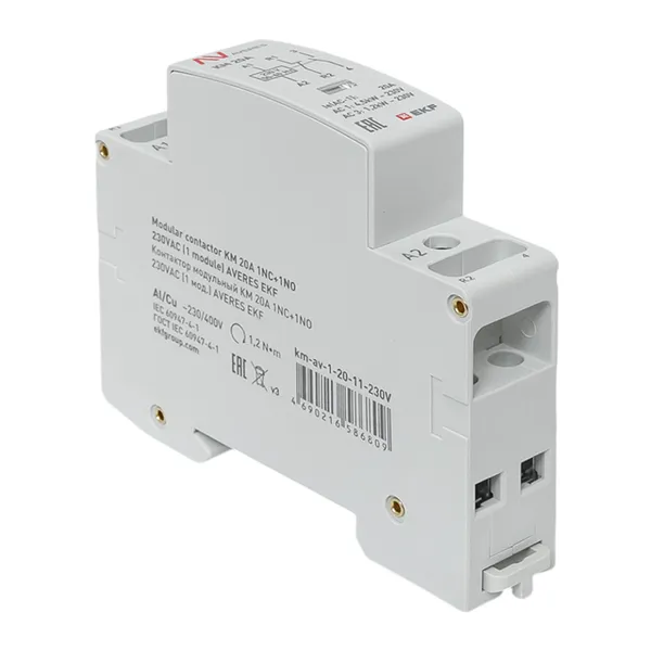 Контактор модульный КМ 20А 1NO+1NC 230В АС (1 мод.) AVERES EKF