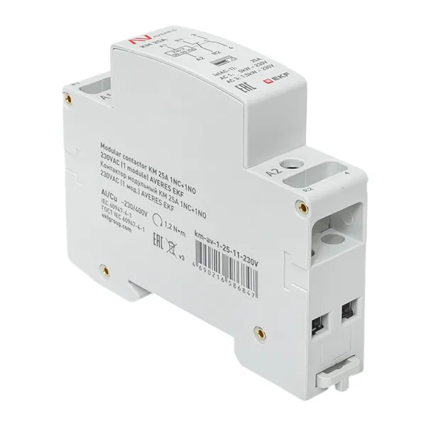 Контактор модульный КМ 25А 1NO+1NC 230В АС (1 мод.) AVERES EKF