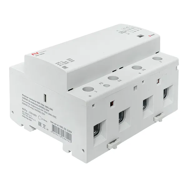 Контактор модульный КМ 100А 2NO+2NC 230В АС (6 мод.) AVERES EKF