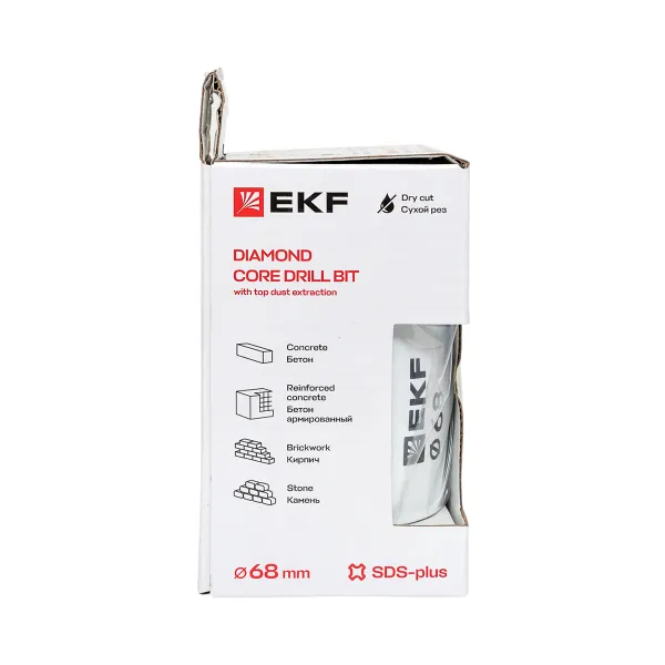 Коронка алмазная DCH-68 (верхнее пылеудаление) Laser M16 SDS-Plus EXPERT EKF
